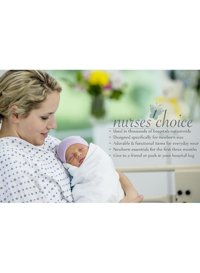 Nurses Choice 5 Piece Hospital Hat & Mitten Set for Newborn Baby (Girl) - Image 2